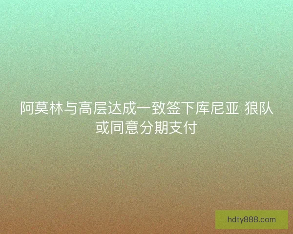 阿莫林与高层达成一致签下库尼亚 狼队或同意分期支付