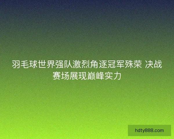 羽毛球世界强队激烈角逐冠军殊荣 决战赛场展现巅峰实力